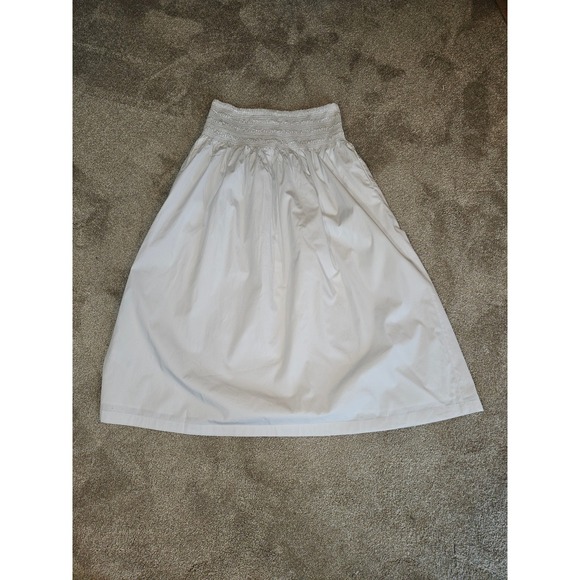 Madewell Smocked Maxi Skirt Womens Large Cotton Poplin NWOT Boho Coastal Cottage - Picture 3 of 8